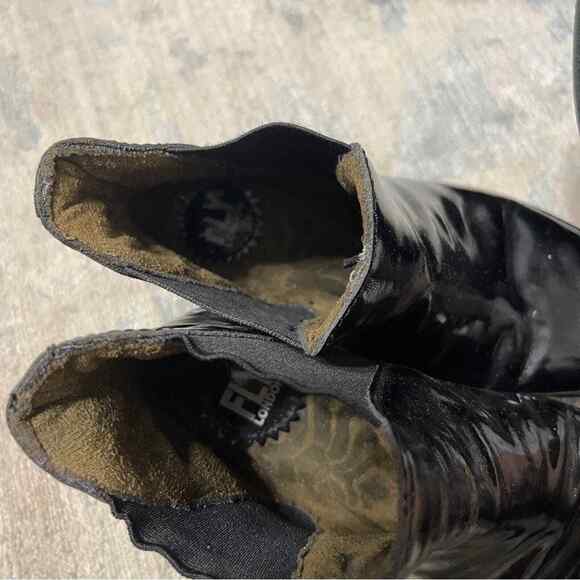 Fly London Yoss Patent Leather Platform Ankle Boot Black Size 37- 6.5/7 - Picture 9 of 10